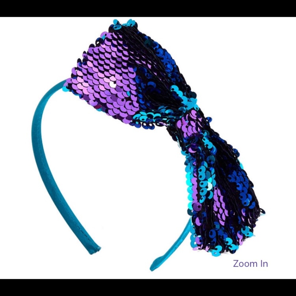 Reversible Mermaid Sequin Bow - Teal